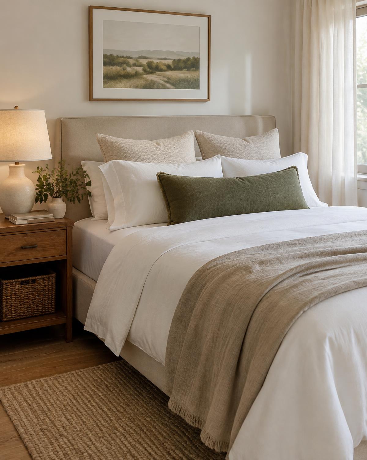 Freshly prepared bedroom in a furnished midterm rental